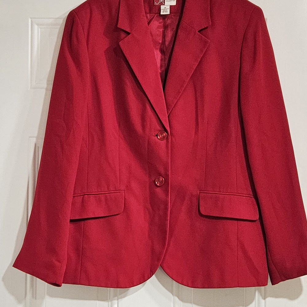 Elegant Red Women's Blazer - Picture 2 of 5